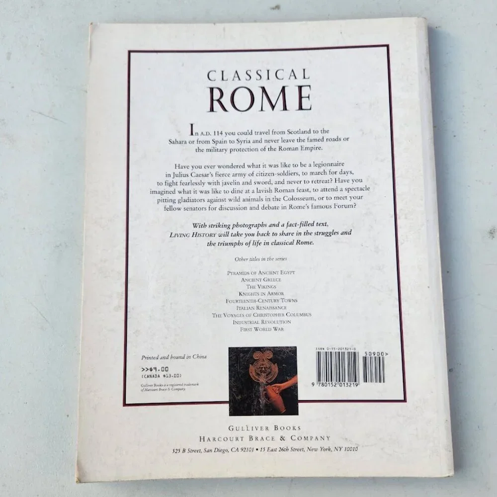 Classical Rome Living History Book Hardcover Social Studies World History Julius
